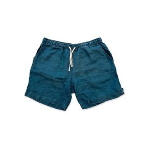 Alex Crane Shorts Men Teal Green Sz L Casual Linen D-String Bo Dusk Comfy Pocket